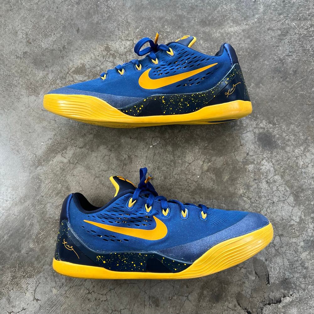 Nike Kobe 9 EM GS Gym Blue University Gold 7Y / Women’s 8.5 Warriors - Picture 7 of 12
